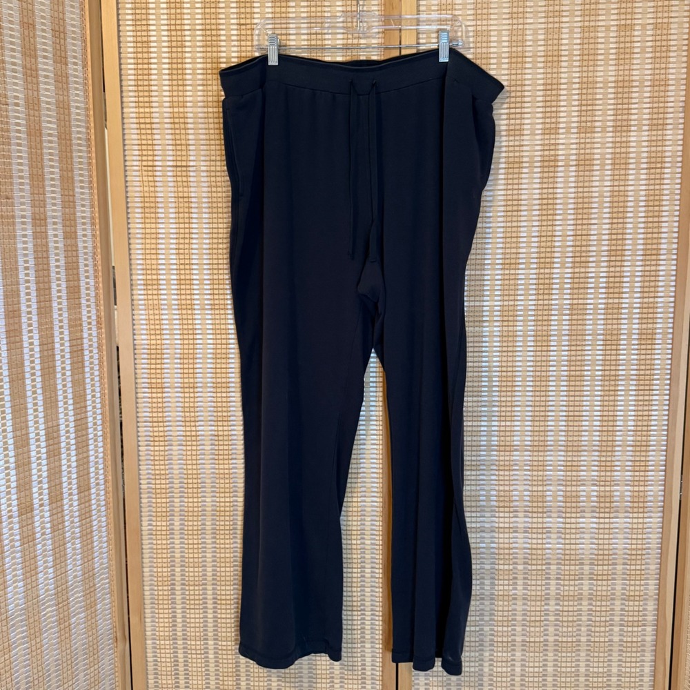 Sag Harbor Stretch Woman Navy Blue Drawstring Lounge Pants 2X Acivewear Casual